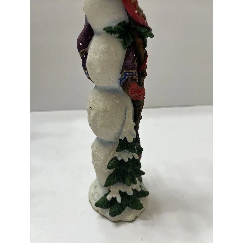 Vtg Christmas Lenox Winter Friend Pencil Snowman Figure W/ Cardinal 11.5
